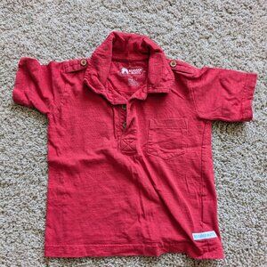Rugged Butts Short Sleeve Polo Shirt in Red, Size 2T